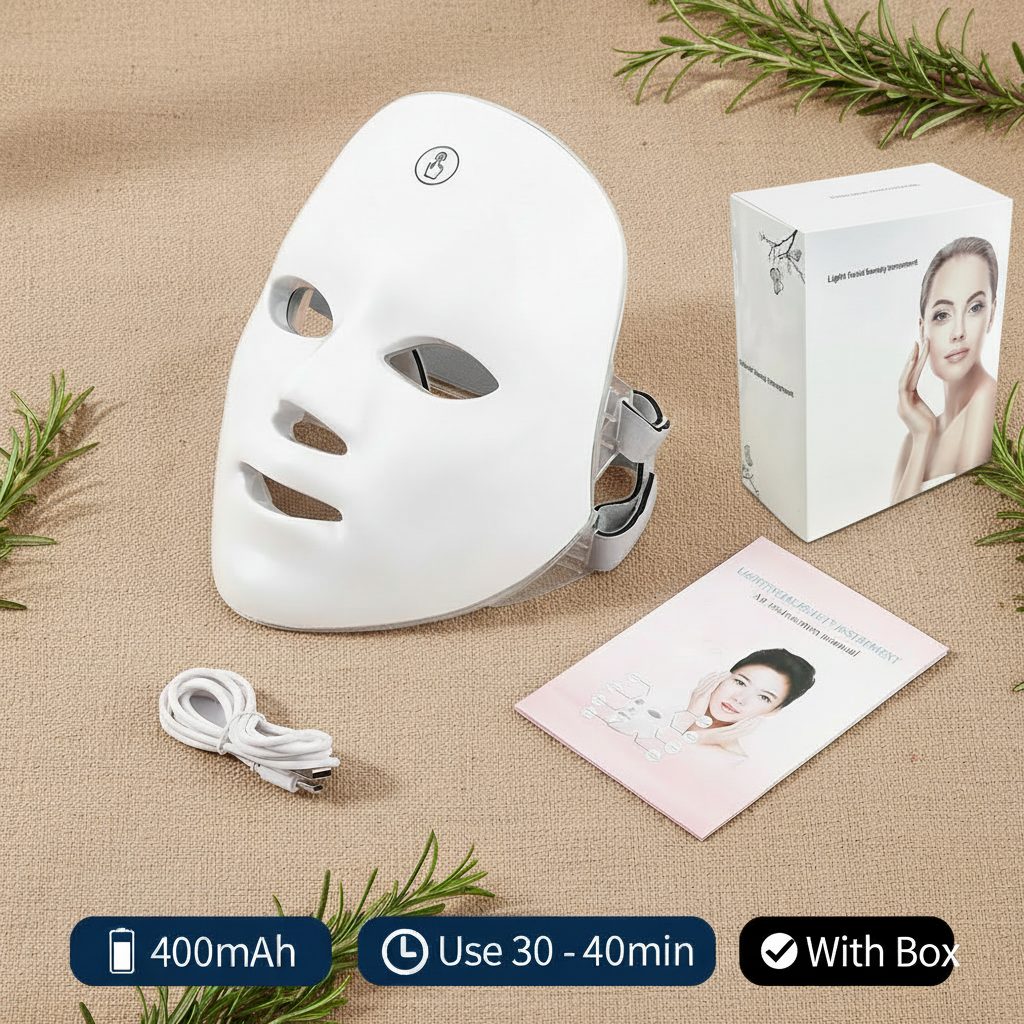 7-Color LED Mask With Box - Updated