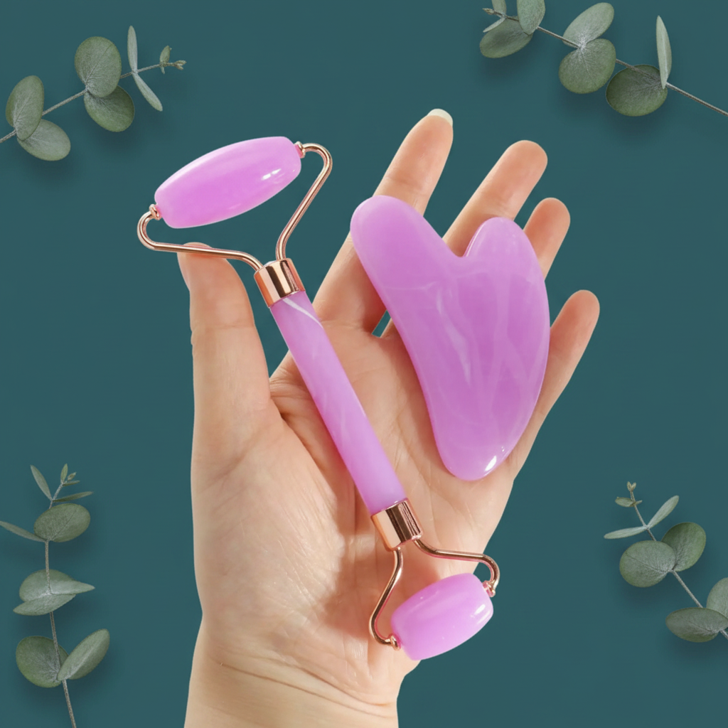 Facial Massage & Scraping Beauty Tool Kit | Face Roller, Massage Stick & Ice Gel Pack