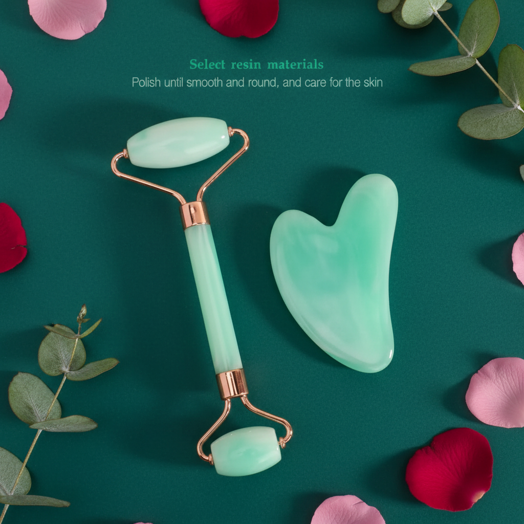 Facial Massage & Scraping Beauty Tool Kit | Face Roller, Massage Stick & Ice Gel Pack